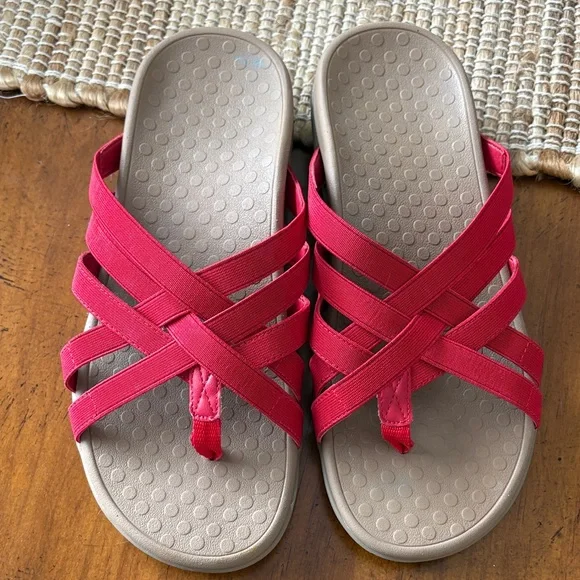 Vionic Red Crisscross Sandals - Picture 2 of 5